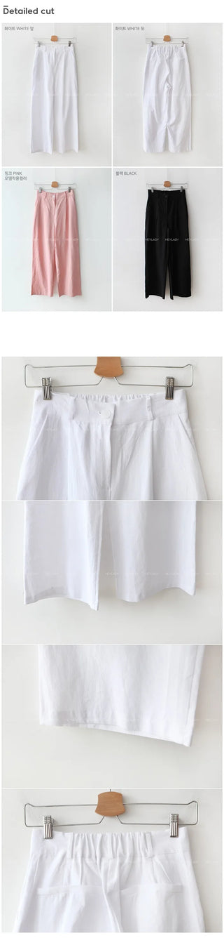 Linen wide-leg pants