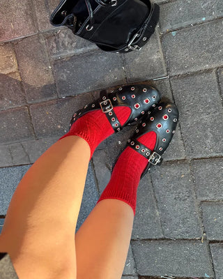 Perforated Mary Jane Flat Shoes