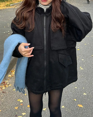 Drawstring zip jacket