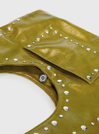 Bankes Studded Shoulder Bag Green