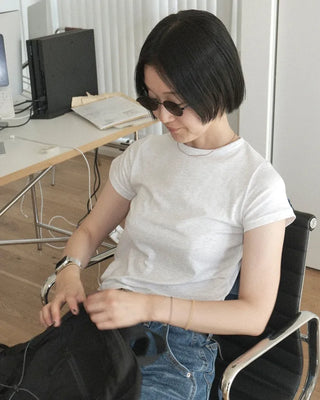 Modal cropped short-sleeved T-shirt