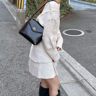 Loose-fitting punched knit