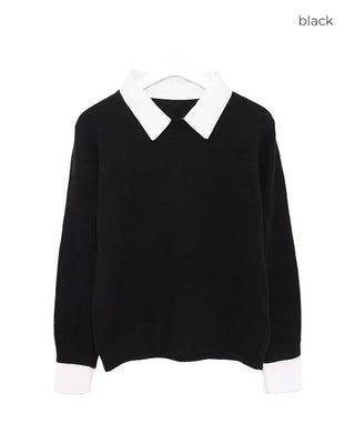 Shirt-layered knit