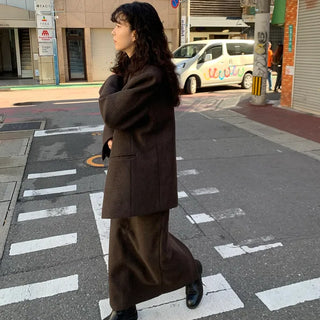 Wool long skirt
