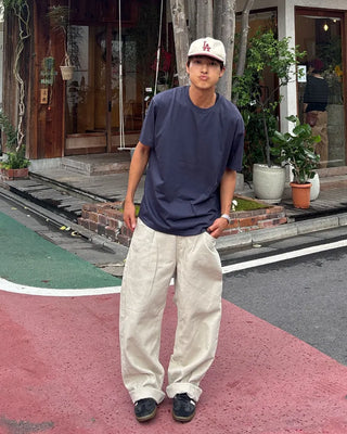 Unisex wide cotton pants