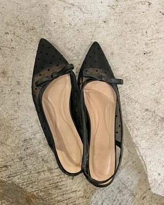 Polka Dot See-Through Flat Shoes