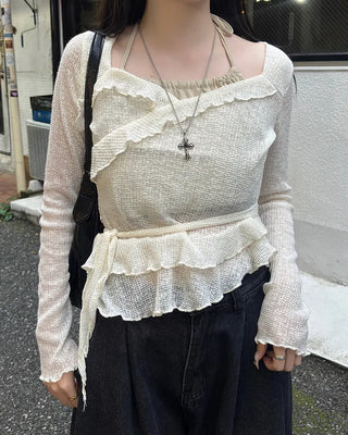 Layered ruffle knit