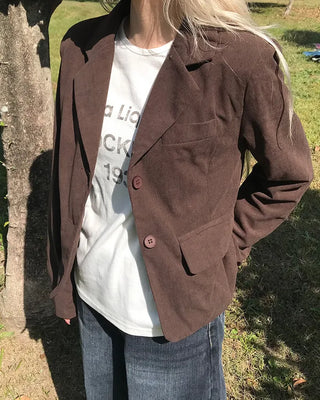 Corduroy short tailored jacket