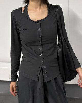 Halter layered cardigan