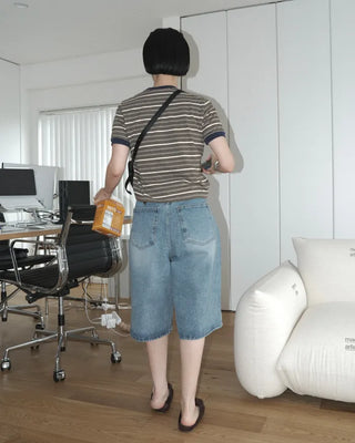 Bermuda denim pants