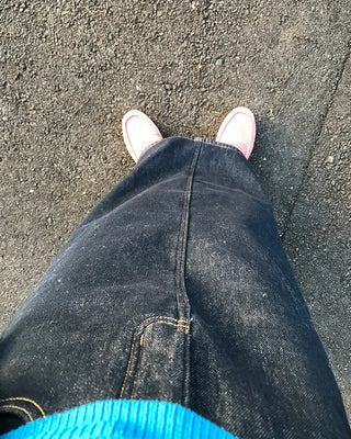 Long denim skirt