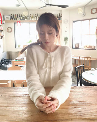 (4 colors) Ribbon Strap Fur Cardigan