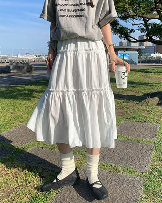Tiered long skirt
