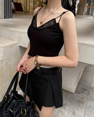 Lace camisole with built-in cups