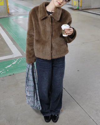 Colored fur jacket