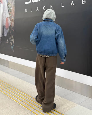 Stitch design denim blouson