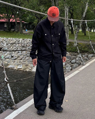 Side-Tucked Rounded Pants