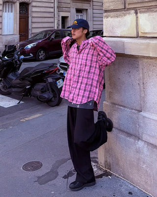 D-ring two-pleat wide-leg pants