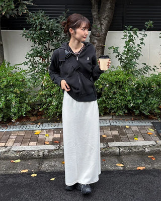 Ribbed long skirt