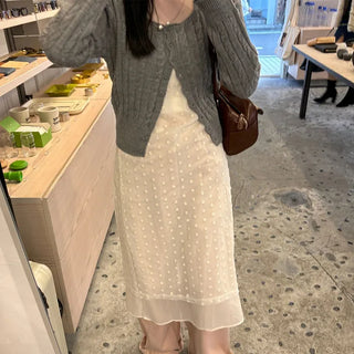 Polka Dot Sheer Layered Dress