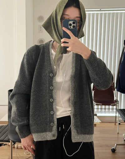 Color-blocked layered cardigan