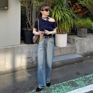 Unbalanced Strap T-Shirt