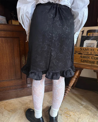 Flower frill midi skirt