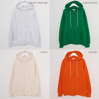 (Unisex) Plain Zip Hoodie