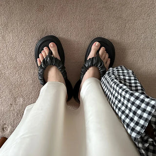 Frilled platform sandals