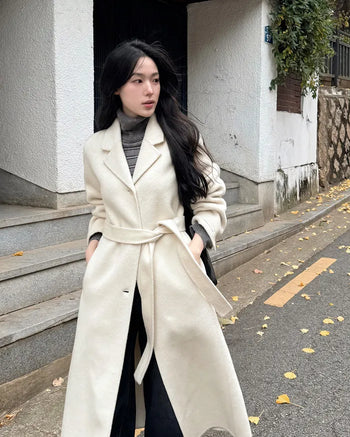 Wool blend handmade long coat