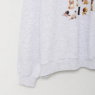 Animal print fleece-lined sweatshirt