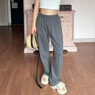 Striped wide-leg pants