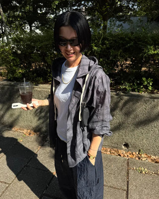 Checked hoodie shirt