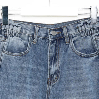Washed denim pants