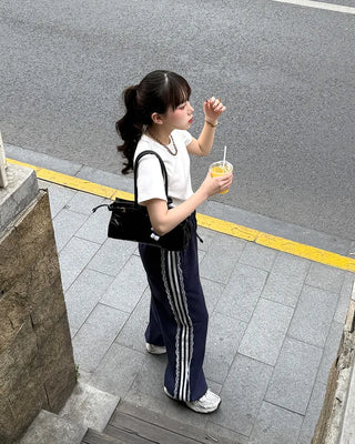 Lace-line sweatpants