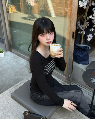 Lettering Long-Sleeve T-Shirt