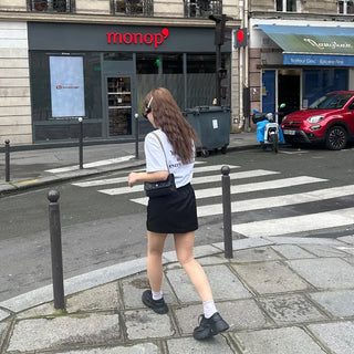 Front pocket mini skirt