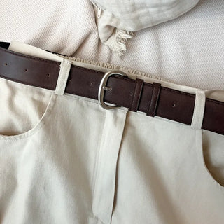 Leather buckle belt