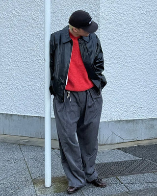 Faux leather blouson