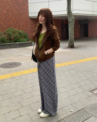 Zip-up knit hoodie