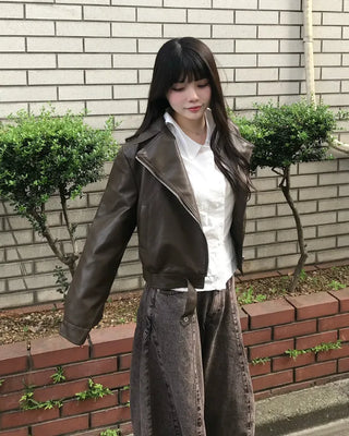 Crop Leather Jacket