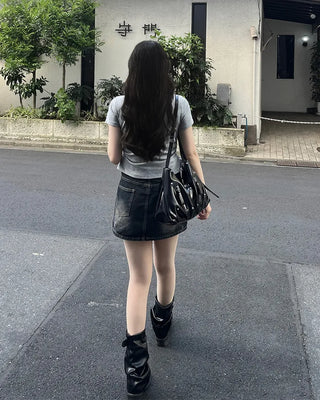 Shoulder Tie Shirt Layered T-Shirt