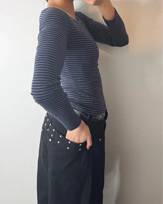 (Unisex) Studded Belt Wide Pants