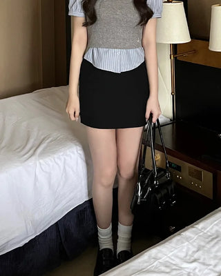 Basic H-line mini skirt