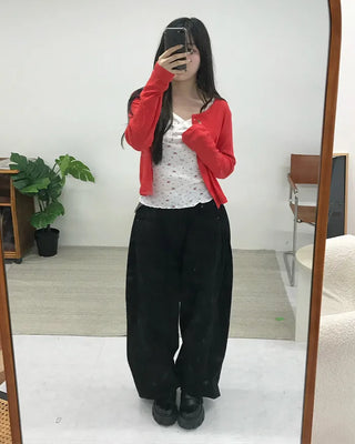 Colorful perforated cardigan
