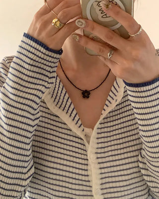 Ribbed border cardigan