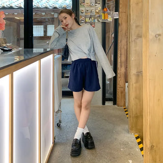 Side Button Long Sleeve T-Shirt