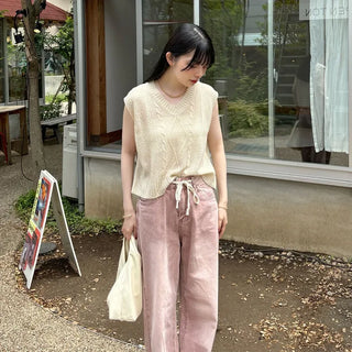 Twist knit sleeve top