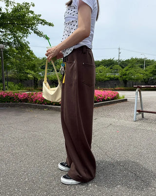 Belt loop wide sweatpants
