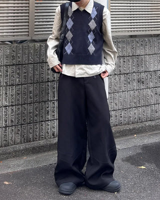 Argyle knit vest